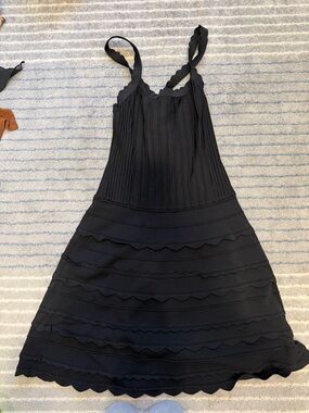 Nanette Lepore Black Sleeveless Ruffle Mini Dress